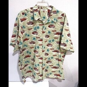 SHIRTS BY JOY Vintage “CHEVROLET” all over classic car print aloha shirt-XL